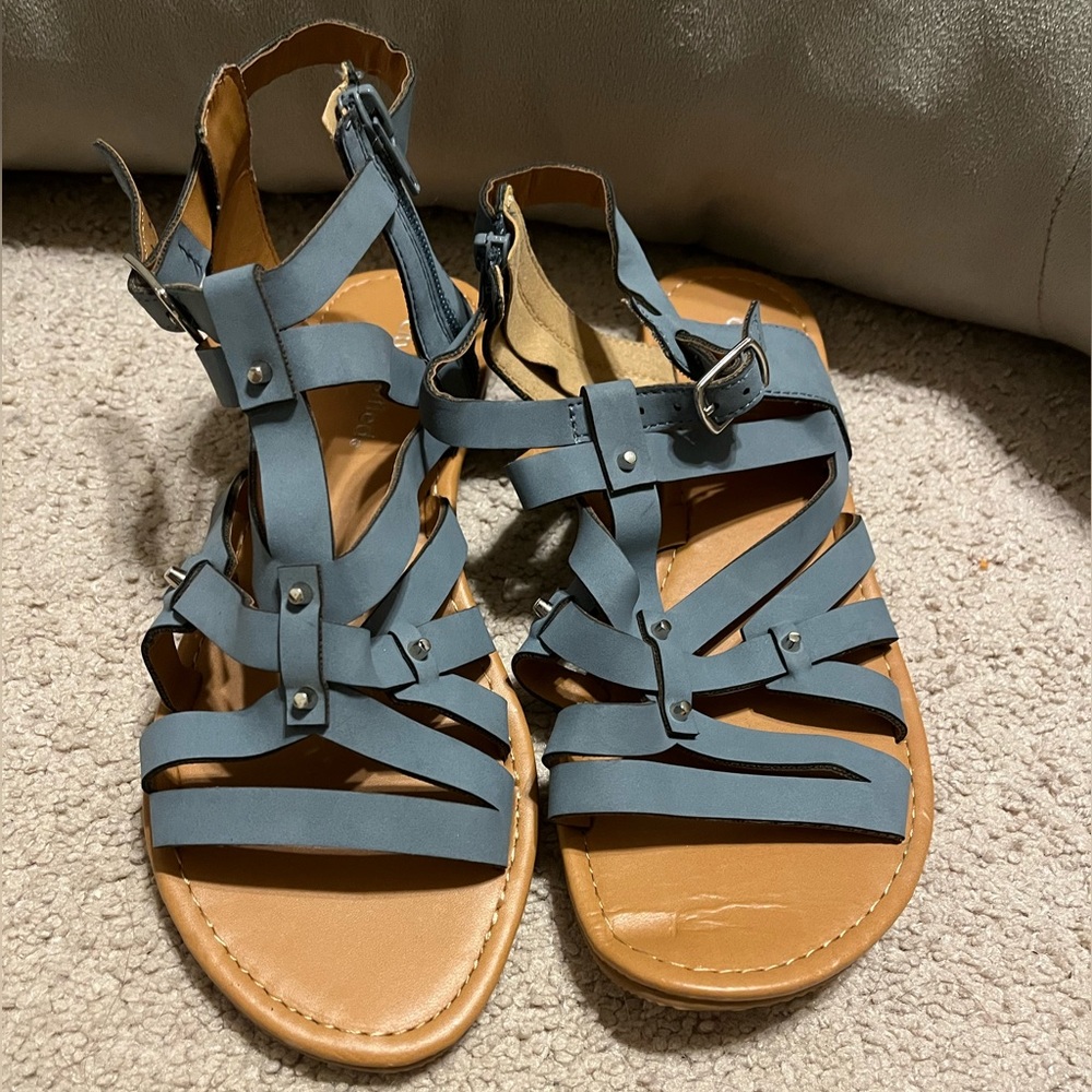 Zip up strappy sandals